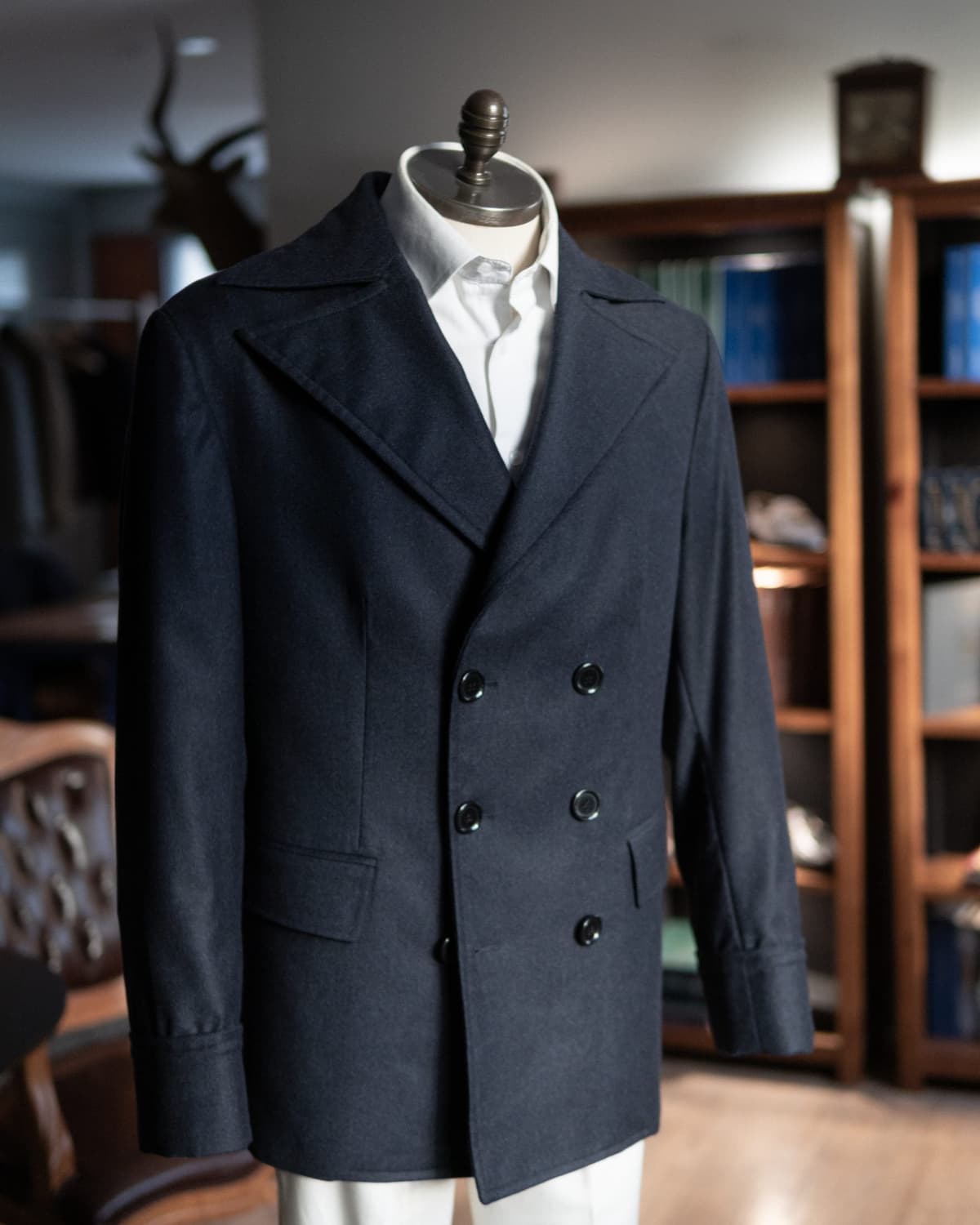 Bespoke coat made to measure — a special piece developed together with the client