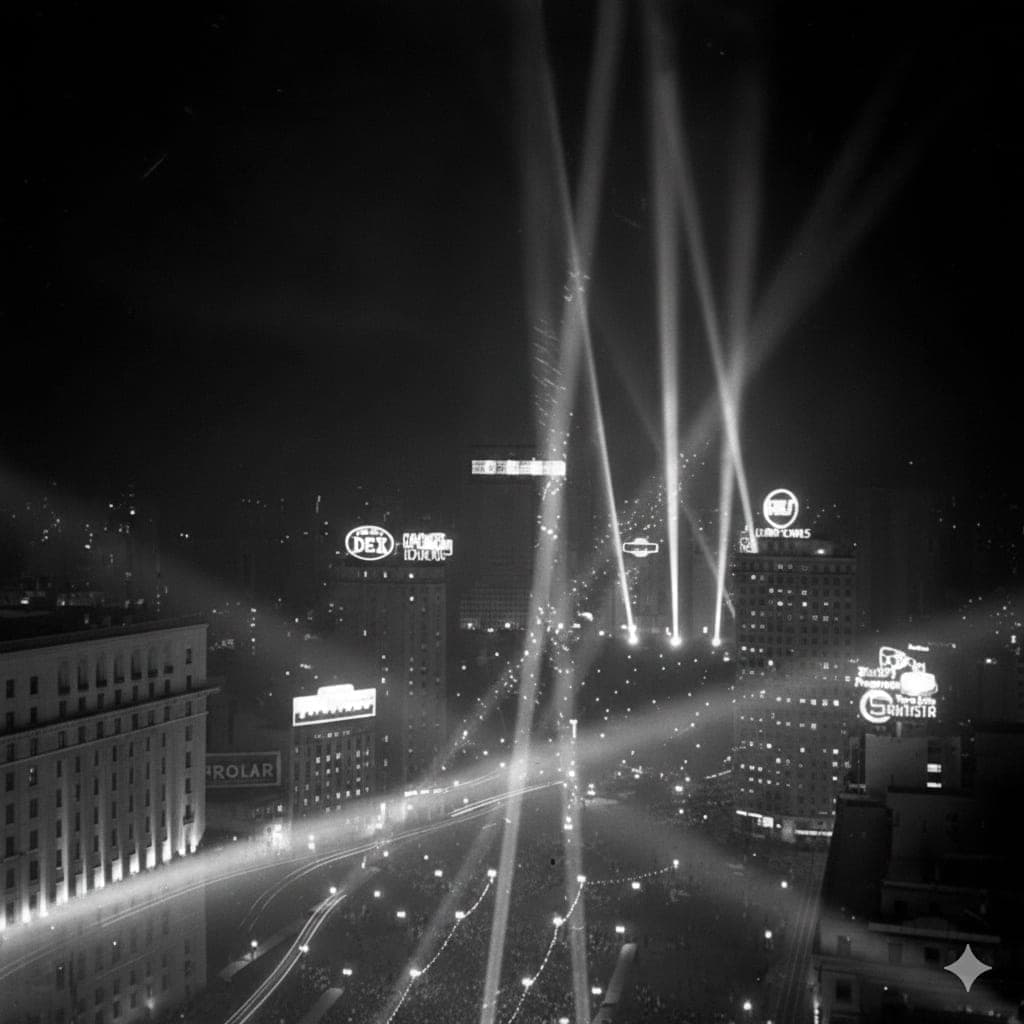 Street celebrations — an entire city looking up