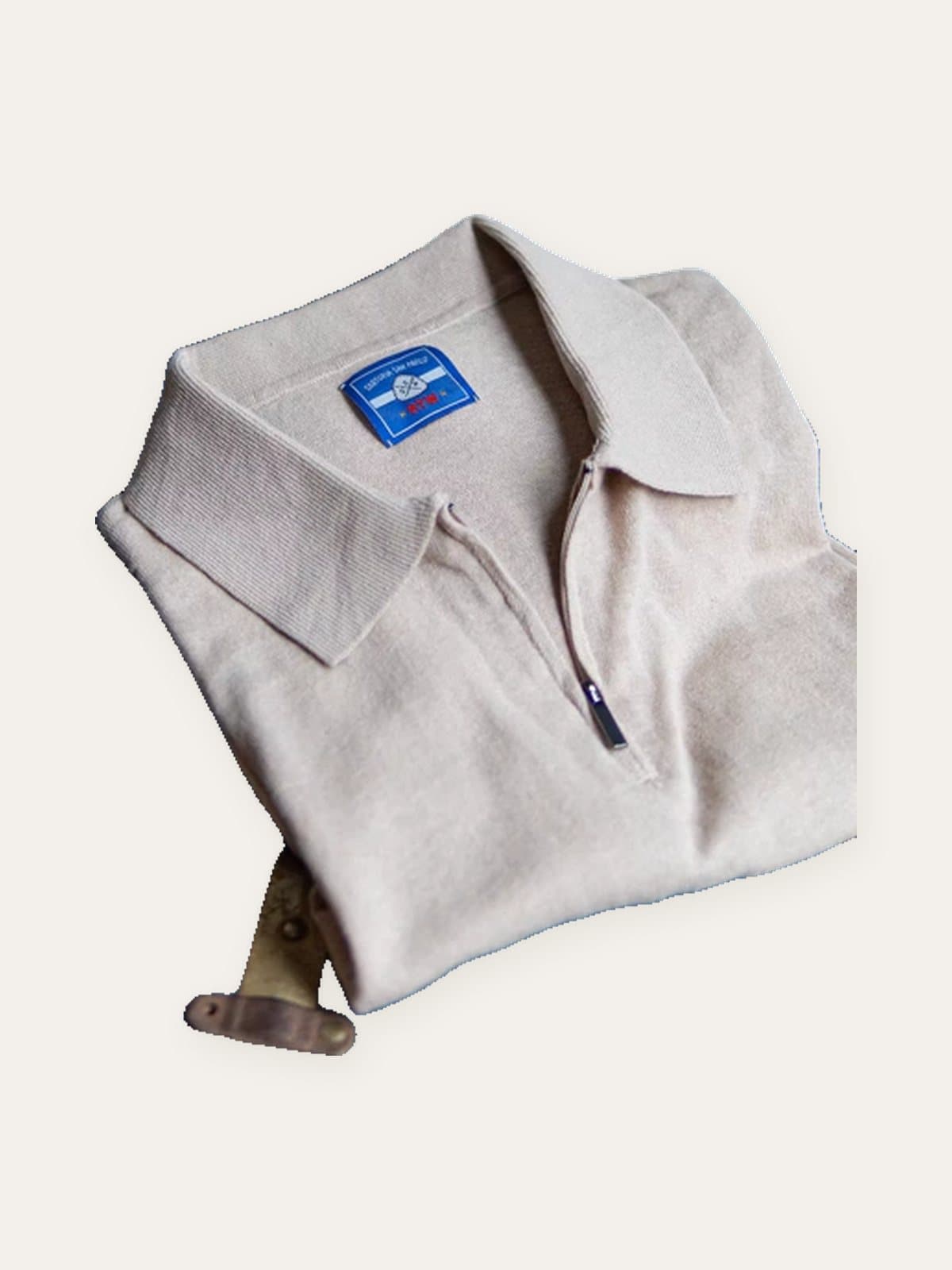 Polo de Tricô com Zíper